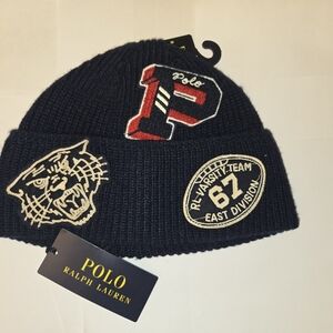 Polo Ralph Lauren Dark Blue TIGER P Knit Beanie